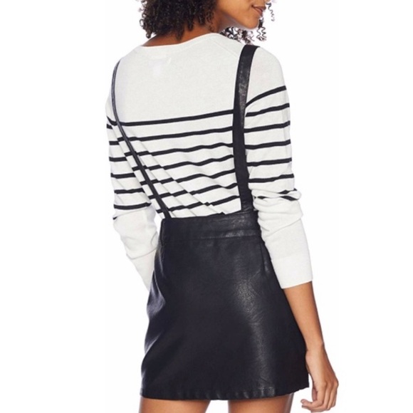 Jack By BB Dakota Black Vegan Leather Overall  Dress Sz Small - Picture 15 of 15